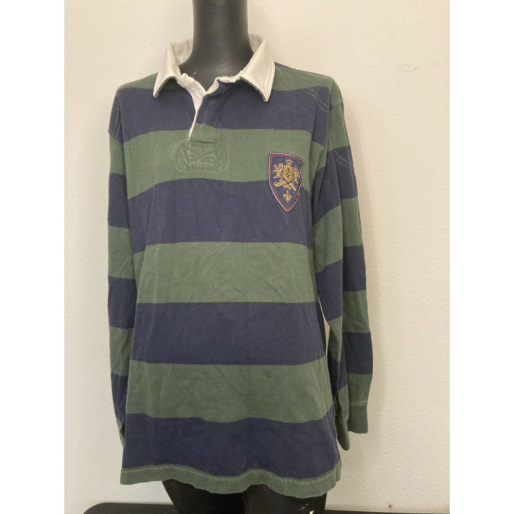 Vintage 90s Izod Rugby Shirt Crest Logo Men's M